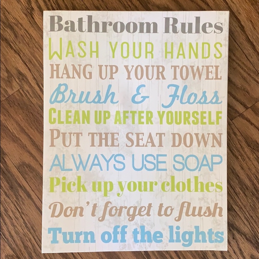 Bathroom Rules Canvas Wall Art